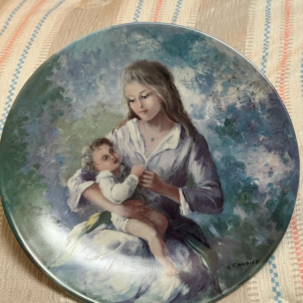 “Monique et Francois” Art Plate by Guy Cambier. Limited edition plate.